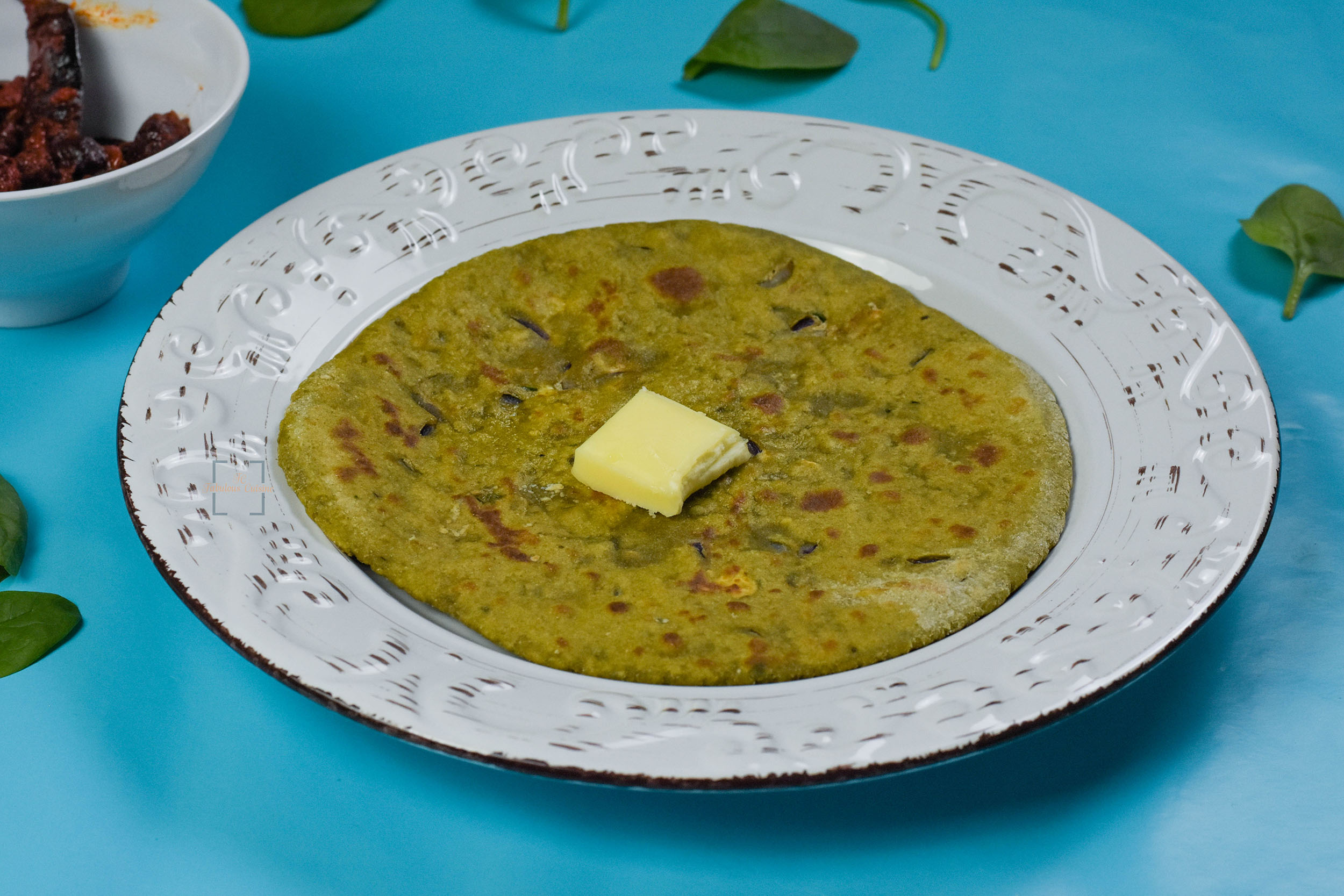 Palak Paneer Paratha/Spinach And Cottage Cheese Paratha/Flatbread